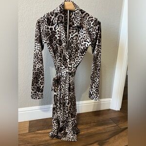 Calvin Klein leopard wrap dress